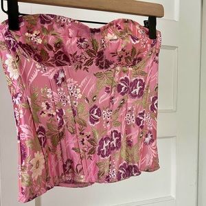 Pretty Little Thing Jacquard satin corset (Size: 2 / small)